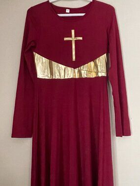 Burgundy & Gold Religious Costume Dress